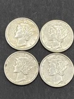 Mercury Dimes BU 1945-S Lot of 4 90% Silver Lot 45