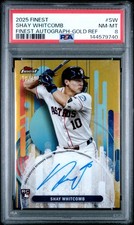2025 TOPPS FINEST FINEST AUTOS GOLD REFRACTOR #SW SHAY WHITCOMB 19/50 PSA 8