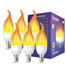 upgraded‘ Led Flame Light Bulbs 3 Modes Flickering Light Bulbs E12 Chandelier B