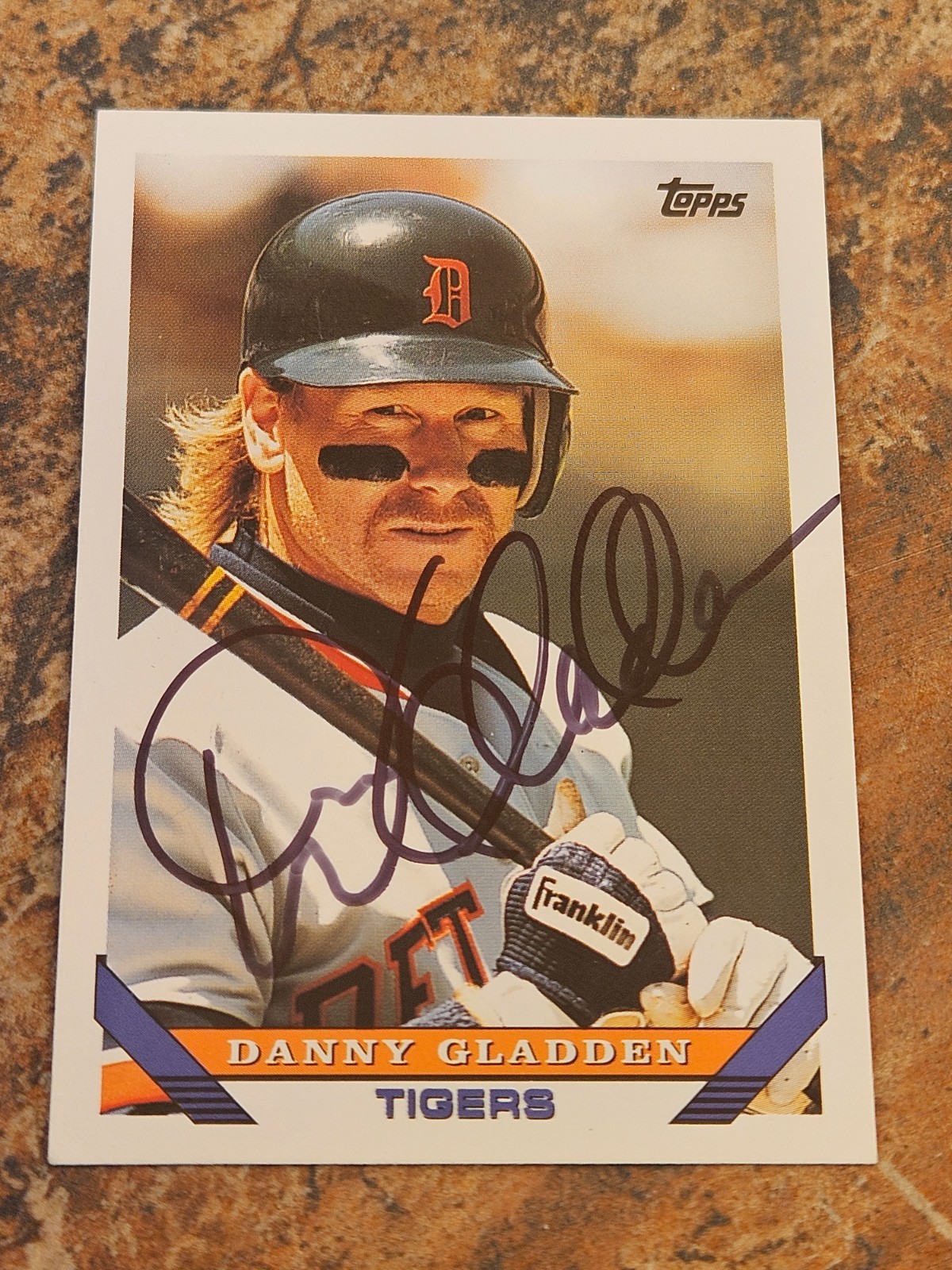 1993 Topps DAN GLADDEN Tigers In-Person Signed Autographed AUTO