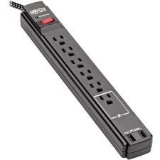 Eaton TLP206USB SURGE PROTECTOR POWER STRIP 2-OUTLET 2 USB PORTS 2.1A 6FT CORD