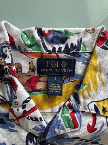 Lot Polo Ralph Lauren Boy Cotton Summer Polo Bear Camp Shirt and 2 shorts Size 6 - Picture 3 of 8