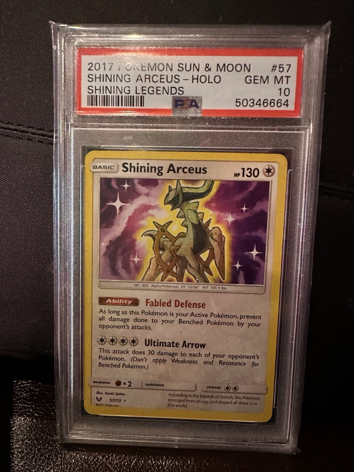 2017 Pokemon Sun & Moon Shining Legends #57 Shining Arceus-Holo PSA 10