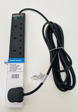 extension lead , black 6 socket