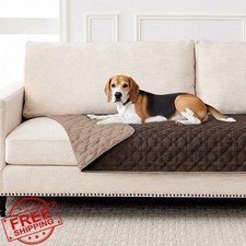 FunFurry Waterproof Dog Blanket, Brown Reversible Couch Cover