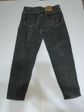 Vintage 1996 Levi's 550 Orange Tab Jeans Black Acid Wash Distressed 34x30
