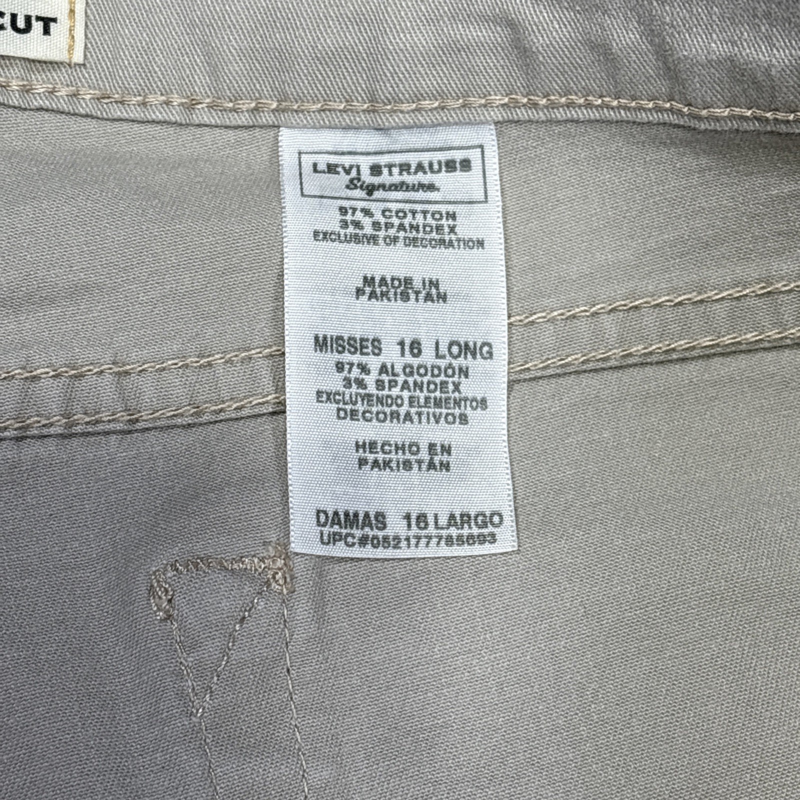 Levi Strauss Low Rise Bootcut Khaki Stretch Jeans Size Misses 16 L (34x32) - View 5