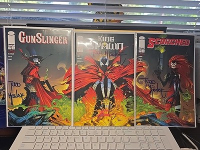 GUNSLINGER 15 KING SPAWN 2 SCORCHED 24 SIGNED TODD MCFARLANE & JONATHAN GLAPION.
