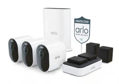 Arlo Ultra 3rd Gen 2025 4K HD 3-Wireless Outdoor Security Cameras & Base Station