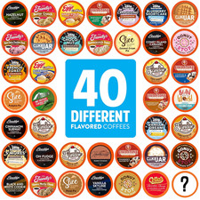Two Rivers Coffee Flavored Coffee Pods Compatible with Keurig K Cup Brewers, Ass