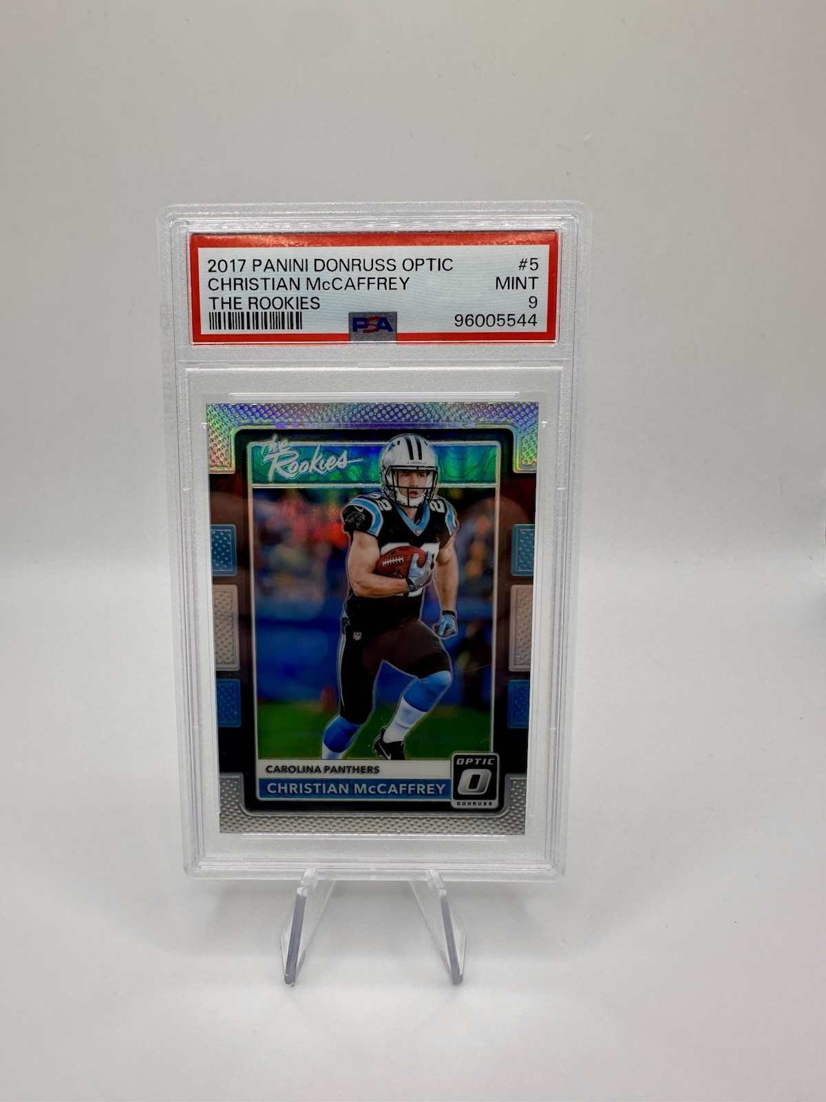 2017 Panini Donruss Optic Christian McCaffrey The Rookies PSA 9
