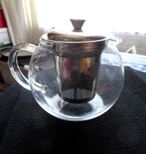 Two cup glass teapot 600 ml with stainless steel infuser new boxed