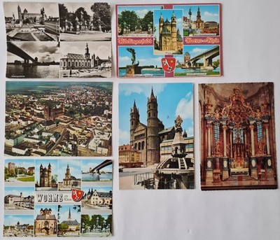 Postkarten Lot 6 x WORMS am Rhein Ansichtskarte gelaufen frankiert ab/nach ~1960