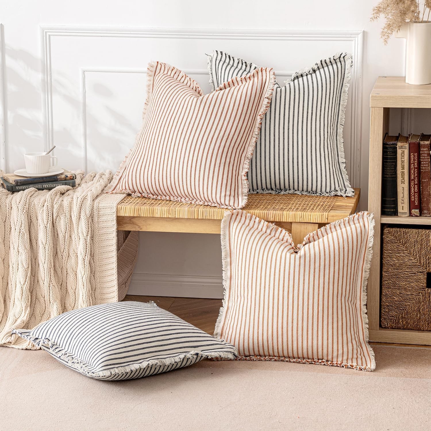 MIULEE Pack of 2 Rust Pillow Covers 20x20 Inch 20" x (Pack 2), 