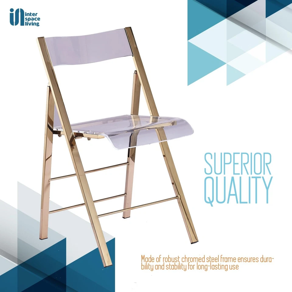 Sillas Plegables Modernas de Acrílico Kasper Flex - Plegables Transparentes Transparentes Lucite... Foto 4 de 4