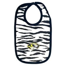 Missouri Tigers Zebra Stripe Baby Bib With Team Logo