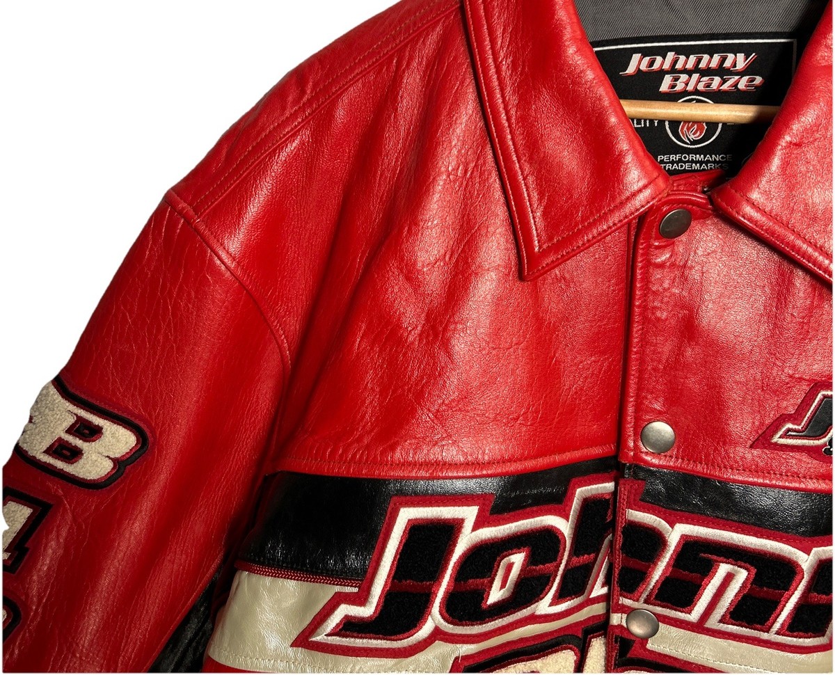 Vintage 90s Johnny Blaze Leather Bomber Hip Hop Jacket Wu Tang