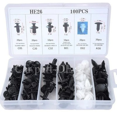 100PCS Car Body Fastener Clips Push Rivets Retainer Door Screw Panel Bumper Trim
