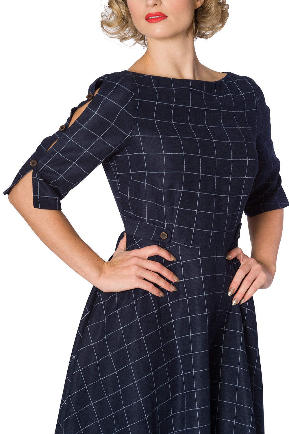 Banned Apparel - Cheeky Check Fit And Flare Dress