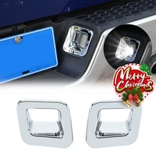 Rear License Plate Lamp Light Cover Trim For Dodge Ram 1500 2010-2017 Chrome ABS