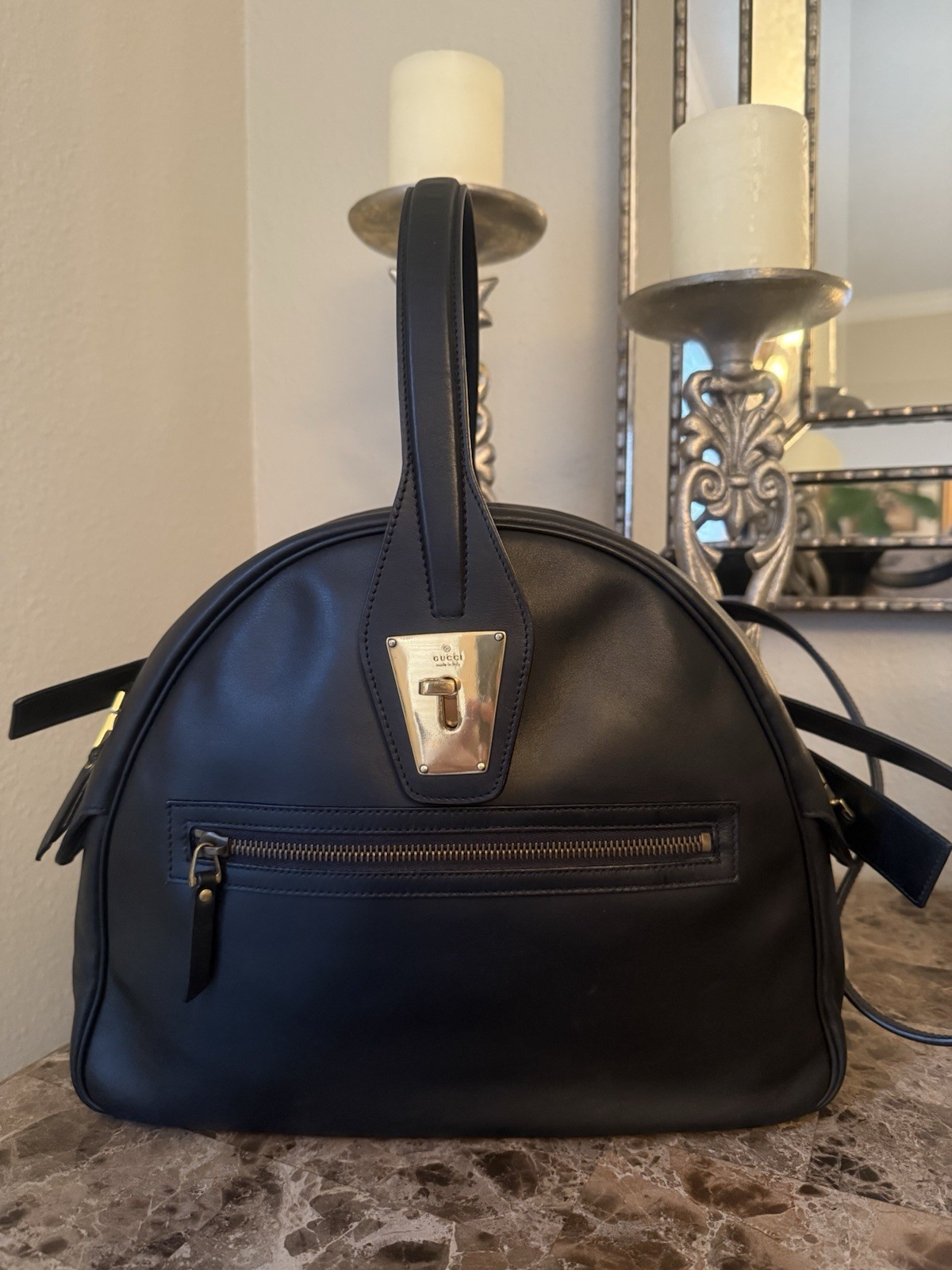 Borsa multipla VINTAGE Gucci stile pony pelle di vitello nera. Usatoo+ Ottimo+co