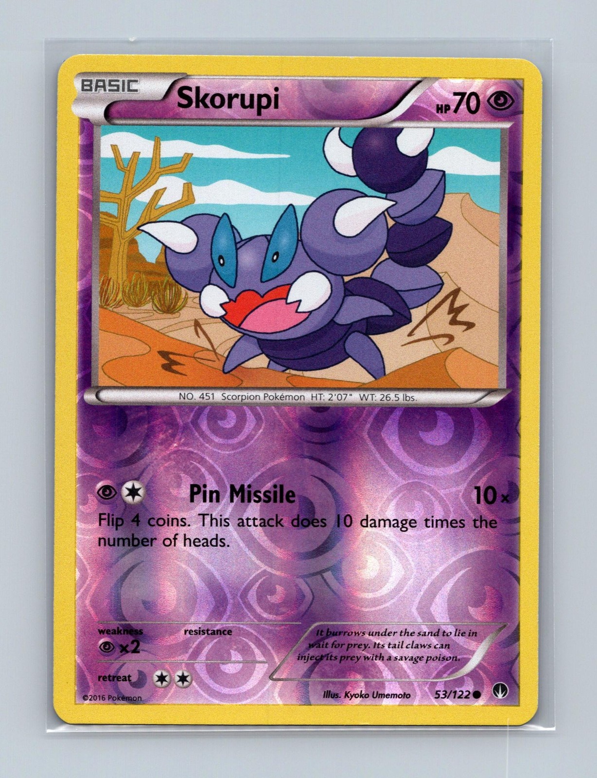 Skorupi 53/122 Common BREAKpoint Pokemon Reverse Holo Lightly Played