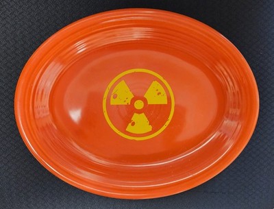 42,000 CPM Radioactive Red/Orange Fiesta platter, Geiger Counter Verified, 1942