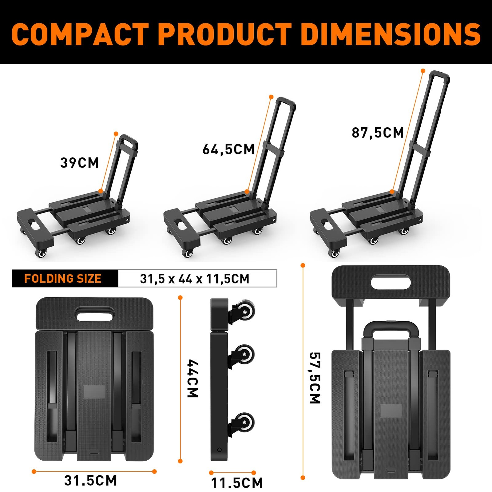Carrello Portapacchi Ronlap 225KG: Traslochi e Spesa senza Stress