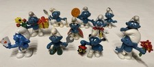 11x  Schlümpfe Schleich Sammlung Konvolut Mechaniker, Dichter, Kartenschlumpf…..