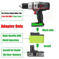 Adapter for Ryobi 18V Battery to Power for Porter Cable 18V (Not 20V) Ni-CD Tool