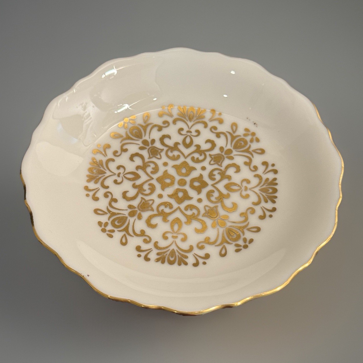 Vintage China by Lenox 5" Mini Compote Gold Floral Design