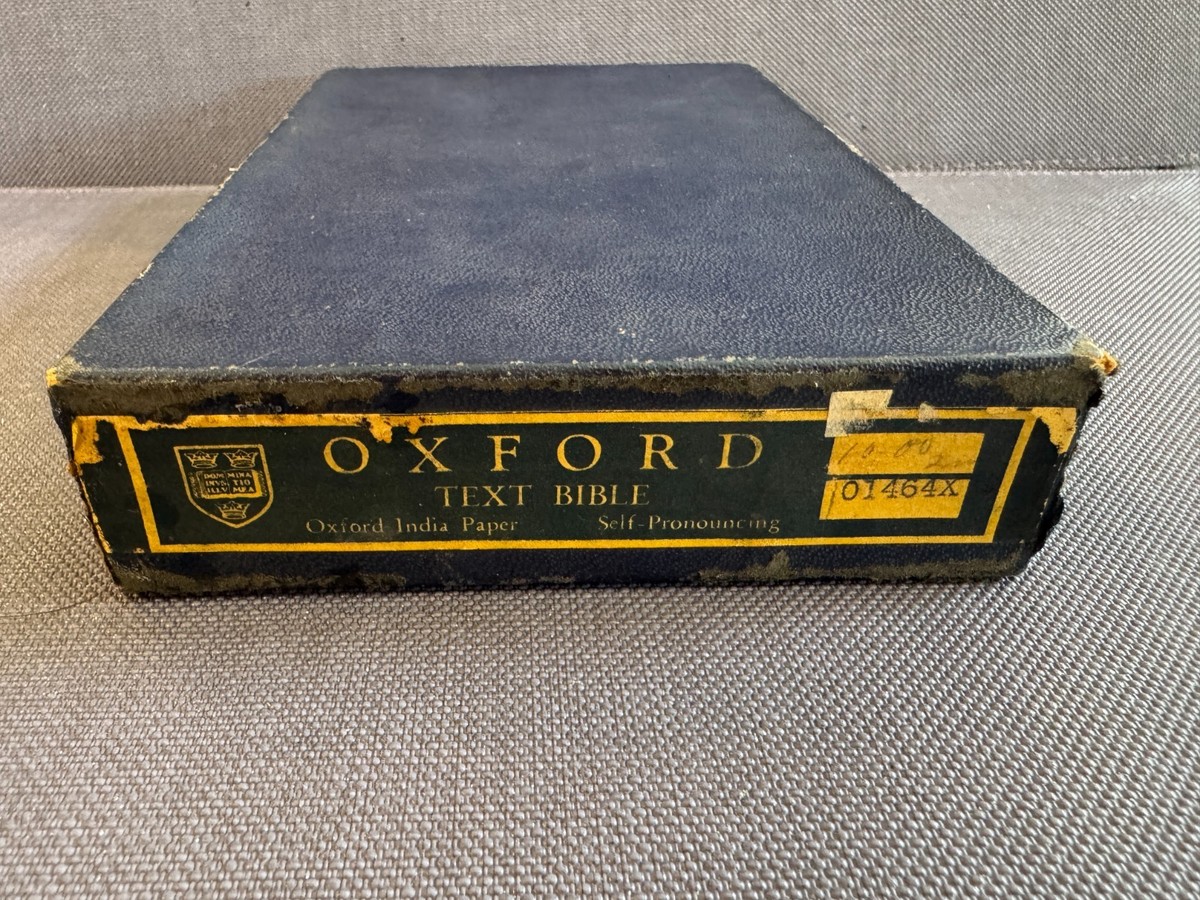 Oxford Topaz Text Bible KJV Leather 01464x Box Circa 1950 Great Oxford Topaz Text Bible KJV Leather 01464x Box Circa 1950 Great