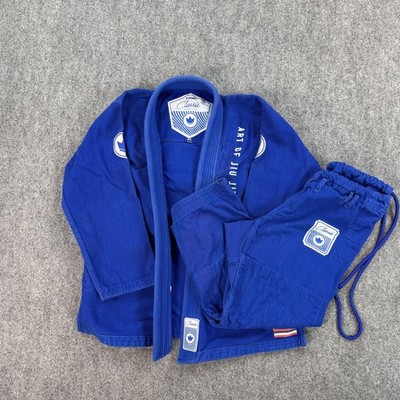 Kingz Classic BJJ Jiu Jitsu Gi Kimono Jacket Pants Set Mens A1 Small Blue AOJ
