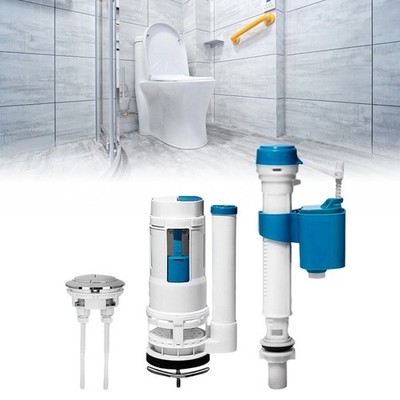 Toilet Tank Accessories Fill Valve And Drain Valve With Button For Quick Setup