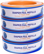 Compatible with Diaper Genie Pails, 4-Pack, 1300count