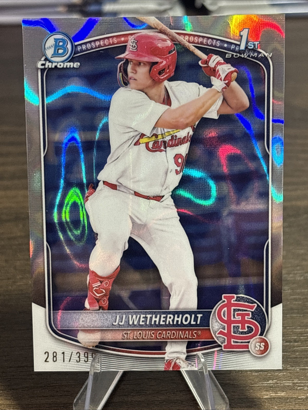 2025 Bowman JJ Wetherholt Chrome Lava Refractor 1st Prospect 281 /399