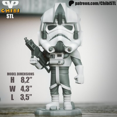 AT-AT Pilot - Unassembled and Unpainted Garage Kit - Model Designed by Chibi STL