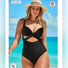 Nwt Swimsuits For All One Piece Black Size 16