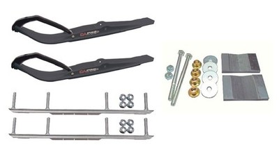 C&A Pro Black Razor Snowmobile Skis w/ 6'' Shaper Bars Complete Kit Yamaha Old