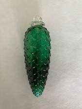 SUPERBE BOULE DE NOËL EN VERRE SOUFFLÉ MEISENTHAL CIAV POMME DE PIN VERTE