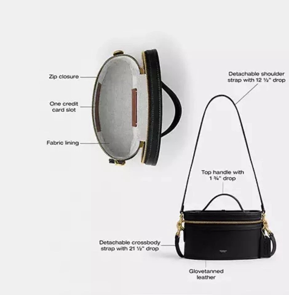 Bolso Bandolera Real Coach Trail Bolso de Hombro Cuero Negro Foto 3 de 4