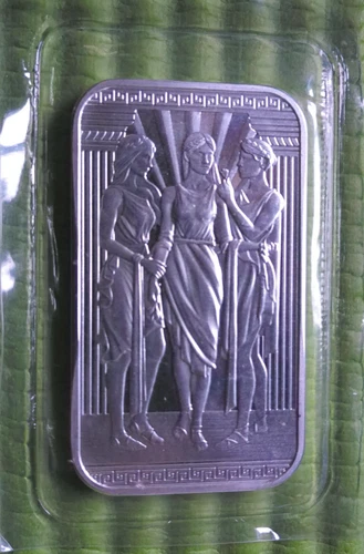 The Royal Mint 1 OZ Silver Three Graces Bar Bullion in Mint Sealed Plastic
