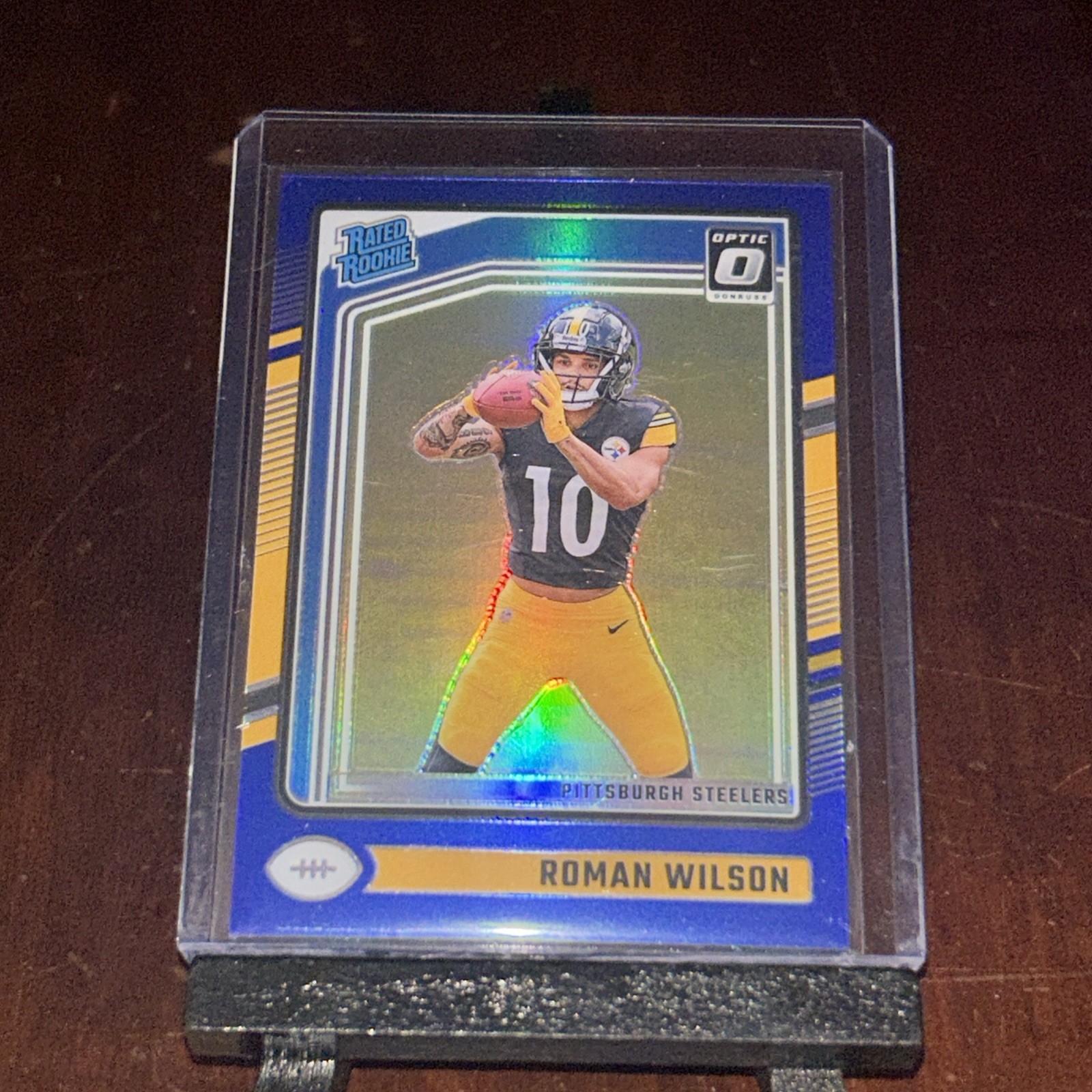 2024 Panini Donruss Optic - Rated Rookie Roman Wilson #285 Blue Hyper Prizm /199