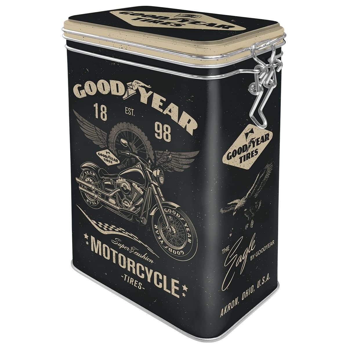 Boîte à café vintage Goodyear pour une déco de cuisine style garage