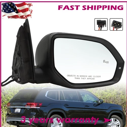 Passenger Side Mirror w/Blind Spot 8Pin For 2018 2019 2020 2021 Volkswagen Atlas