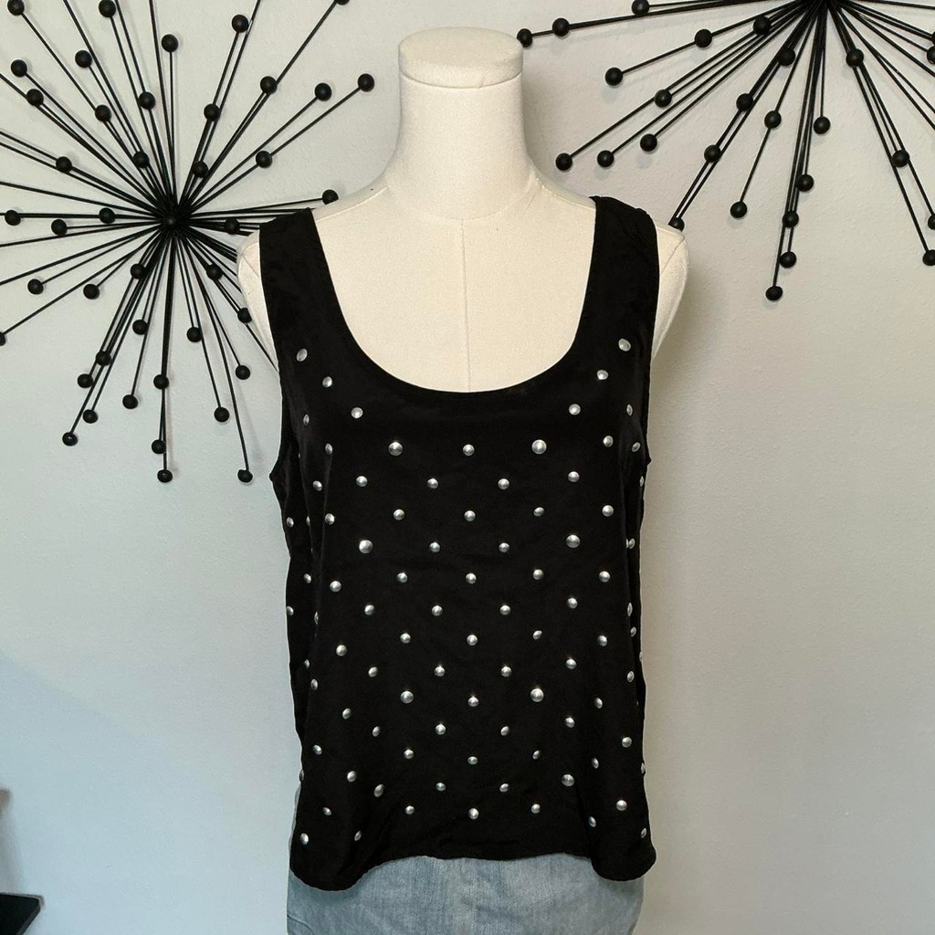 Forever 21 Studded Black Tank Top Size Medium