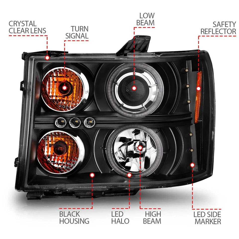 Anzo 111125 Headlights Driving Head lights Headlamps Set of 2 Left & Right Pair - Изображение 4 из 4