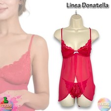 Linea Donatella Women L 2-Pc Greer Chiffon Babydoll  Thong Underwear Set GRR082