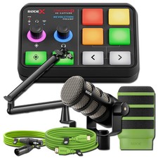 Rode Streamer X with PodMic, LowPro Boom Arm, WS14, 3m HDMI  XLR Green 