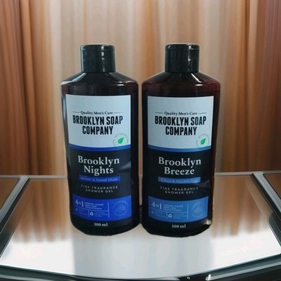 BROOKLYN SOAP COMPANY AMBER & SWEET MUSK + CITRUS & AQUATIC PINE 300ML X2